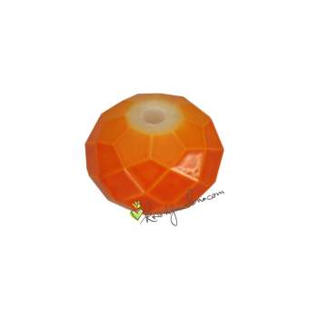 Glasschliffperle (emailliert), briolette, 8X6mm, orange orange