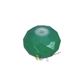 Glasschliffperle (emailliert), briolette, 8X6mm, grün grün