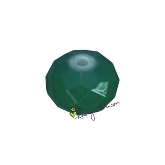Glasschliffperle (emailliert), briolette, 8X6mm, dunkelgrün dunkelgrün