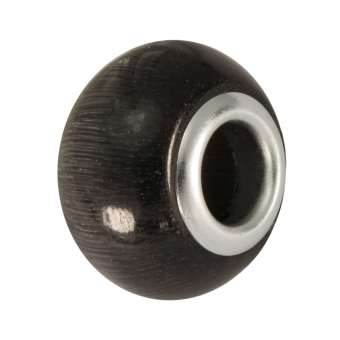 Großlochperle aus Katzenauge, 14mm,  schwarz schwarz