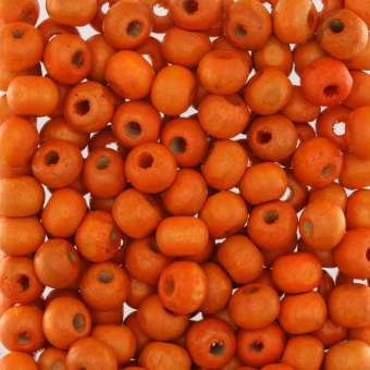 Holzperle (5 Gramm / ca. 160 Stück), 5,5mm, rund, orange orange