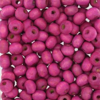 Holzperle (5 Gramm / ca. 160 Stück), 5,5mm, rund, dunkelpink dunkelpink