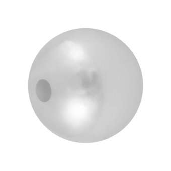 Wachsperle aus Kunststoff (5Stück), 10mm, rund, weiß weiß