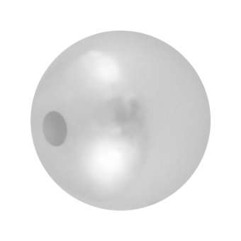 Wachsperle aus Kunststoff, 12mm, rund, weiß weiß