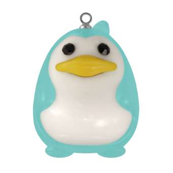 Schmuck-Anhänger "Pinguin", 32 mm, türkis türkis