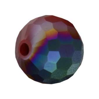 Glasschliffperle, Chessboard, 10mm, rot auore boreale rot auore boreale