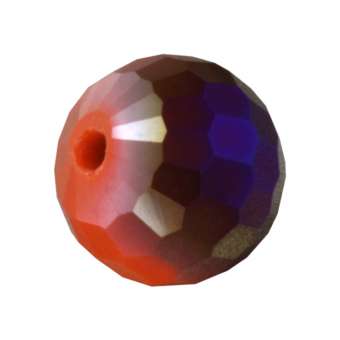 Glasschliffperle, Chessboard, 10mm, orange auore boreale orange auore boreale