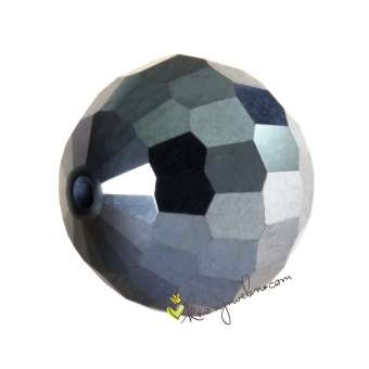 Glasschliffperle, Chessboard, 10mm, silberfarben silberfarben