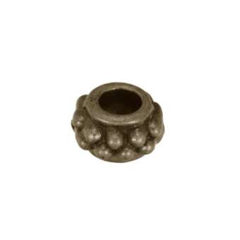 Metallperle mit Ornament, 7X4mm, bronzefarben bronzefarben