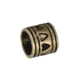 Großlochperle mit Herzen, 7X6mm, bronzefarben bronzefarben