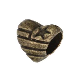 Großlochperle (Herzform), 8X8mm, bronzefarben bronzefarben