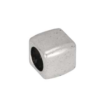 Metallperle, 6X6mm, silberfarben silberfarben
