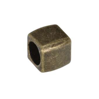 Metallperle, 6X6mm, bronzefarben bronzefarben