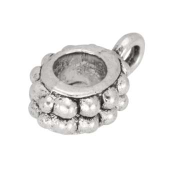 Anhängerhalter mit Ornamenten, 13X7mm, silberfarben silberfarben