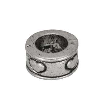Großlochperle mit Herzen, 8X5mm, silberfarben silberfarben
