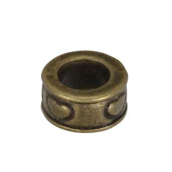 Großlochperle mit Herzen, 8X5mm, bronzefarben bronzefarben