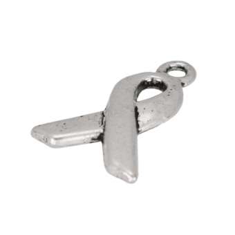 Metallanhänger (Schleife), 14X10mm, silberfarben silberfarben