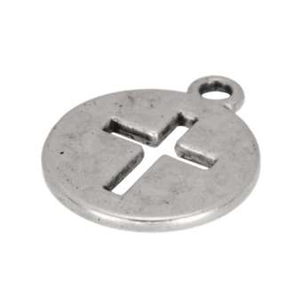 Metallanhänger (Kreuz), 17X14mm, silberfarben silberfarben