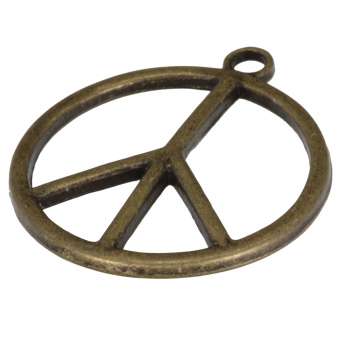 Metallanhänger (Peace-Zeichen), 27X24mm, bronzefarben bronzefarben