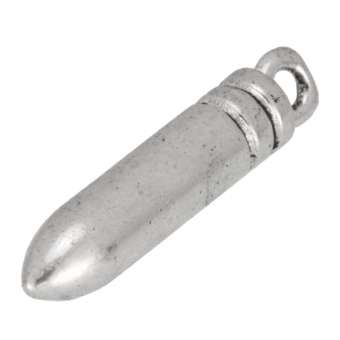 Metallanhänger (Patrone), 23X4mm, silberfarben silberfarben