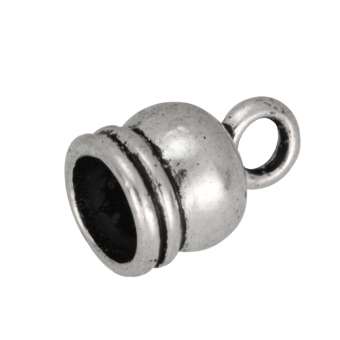 Endkappe, 12X8mm, Loch-Ø 5,5mm, silberfarben silberfarben