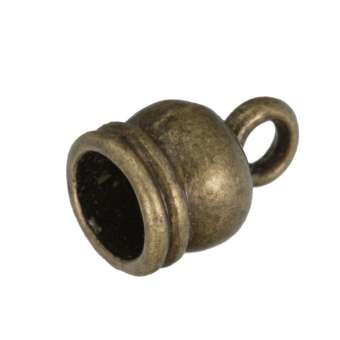 Endkappe, 12X8mm, Loch-Ø 5,5mm, bronzefarben bronzefarben