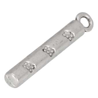 Metallanhänger mit Ornamenten, 24X3mm, silberfarben silberfarben