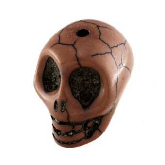 Motivperle, 17X14mm, Totenkopf, braun braun