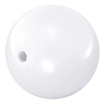 Glasperle, 16mm, rund, weiß weiß