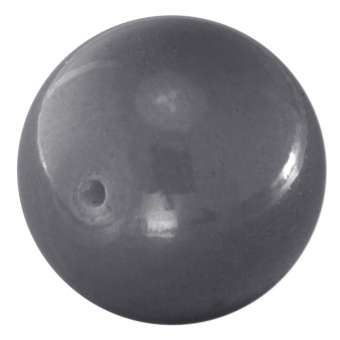 Glasperle, 14mm, rund, grau grau