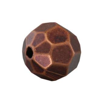 Kunststoffperle, 12mm, facettiert, kupferfarben 