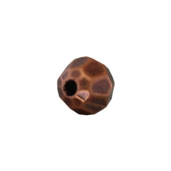 Kunststoffperle (10 Stück), 6mm, facettiert, kupferfarben 