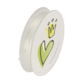 Elastisches Fädel-/ Schmuckband (10m),0,9mm X 0,2mm, weiß/transparent weiß / transparent