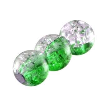Glasperle in Kristalloptik, 6mm, rund, grün-transparent grün-transparent
