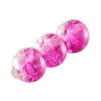 Glasperle in Kristalloptik, 6mm, rund, pink-transparent pink-transparent