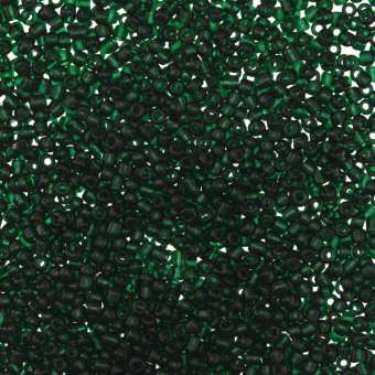 Rocailles, 50g, rund, 1,5mm, tannengrün transparent tannengrün transparent