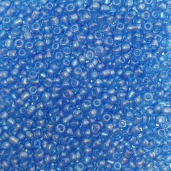Rocailles, 50g, rund, 2mm, jeansblau luster jeansblau luster