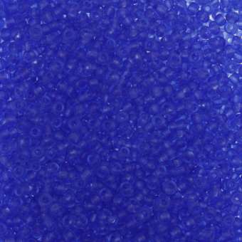 Rocailles, 50g, rund, 1,5mm, blau transparent blau transparent