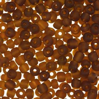 Rocailles, 50g, rund, 4mm, dunkelbraun frost dunkelbraun frost
