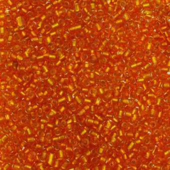 Rocailles, 50g, rund, 1,5mm, hellorange silverline hellorange silverline