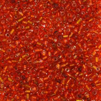 Rocailles, 50g, rund, 2mm, orange silverline orange silverline