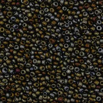 Rocailles, 50g, rund, 1,5mm, grau-braun metallic grau-braun metallic