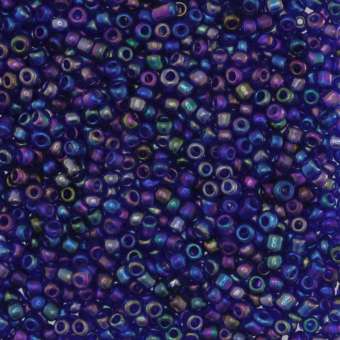 Rocailles, 50g, rund, 2mm, ultramarine-blau metallic ultramarine-blau metallic