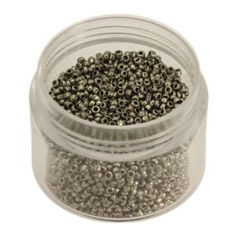Rocailles, 20g, rund, 1,5mm, black diamond metallic black diamond metallic