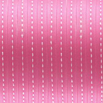Satinband mit Streifen, 100cm, 6mm breit, dunkelrosa dunkelrosa