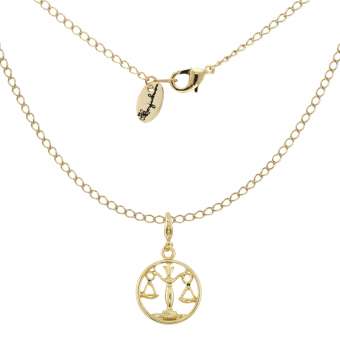 Kette mit Sternzeichen-Anhänger "Waage", goldfarben "Waage" goldfarben