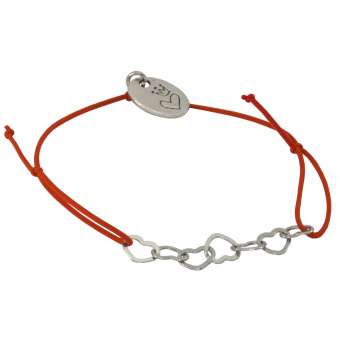 Freundschaftsbändchen, rot silber / rot