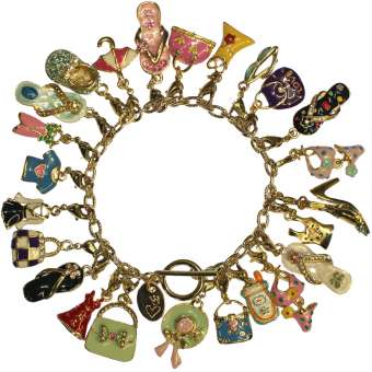 Bettlerarmband "shopping queen", goldfarben, Designset goldfarben