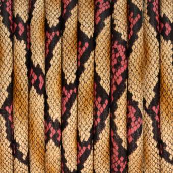 Geprägtes Kunstlederband, 5mm, 50cm, natur-pinkfarben natur-pinkfarben