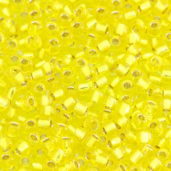 Miyuki, Rocailles, 10Gramm, 3mm (8/0), 6 Silverline zitronengelb (silverline)